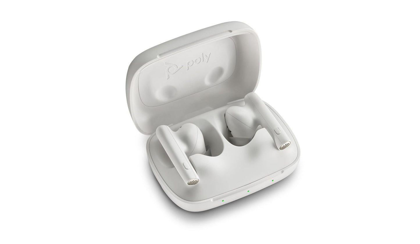 Poly Voyager Free 60 UC White Sand Earbuds +BT700 USB-C Adapter +Basic Charge