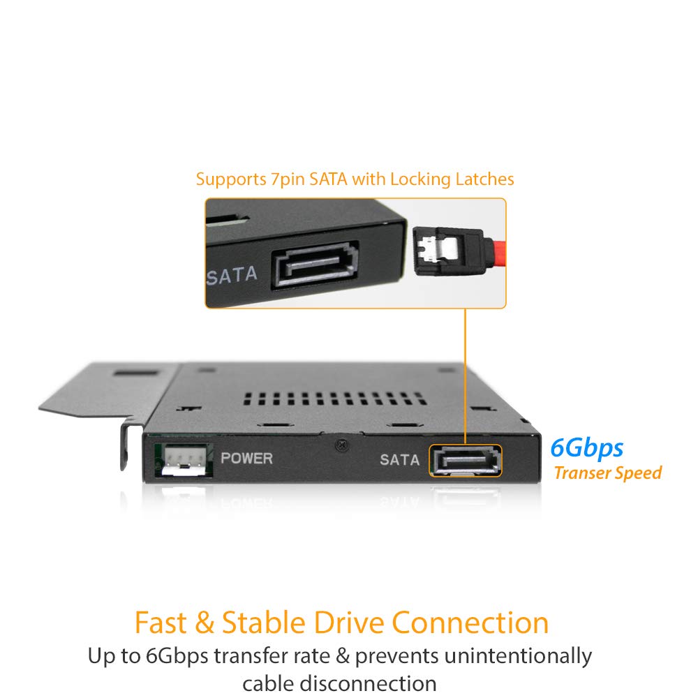 ICY DOCK 2.5" SATA/SAS HDD/SSD Hot Swap Mobile Rack for Slim ODD or Slim FDD