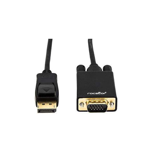 Rocstor Y10A172-B1 6Ft DisplayPort to VGA M/M Cable Supports 1080P 60HZ