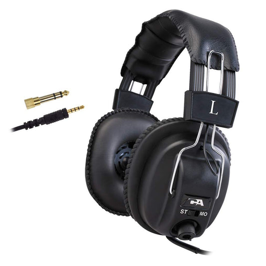 Cyber Acoustics Black ACM-500RB 3.5 mm plug and 1/4" adapter (included)