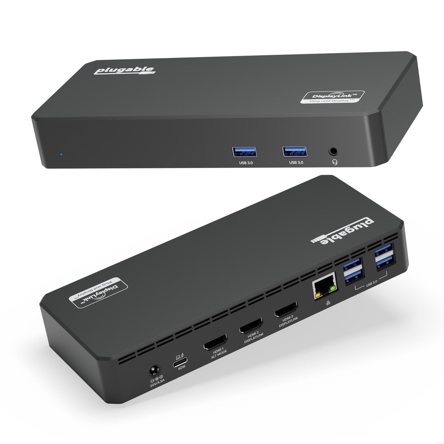 Plugable USB C Triple Display Docking Station with Laptop Charging, Thunderbolt