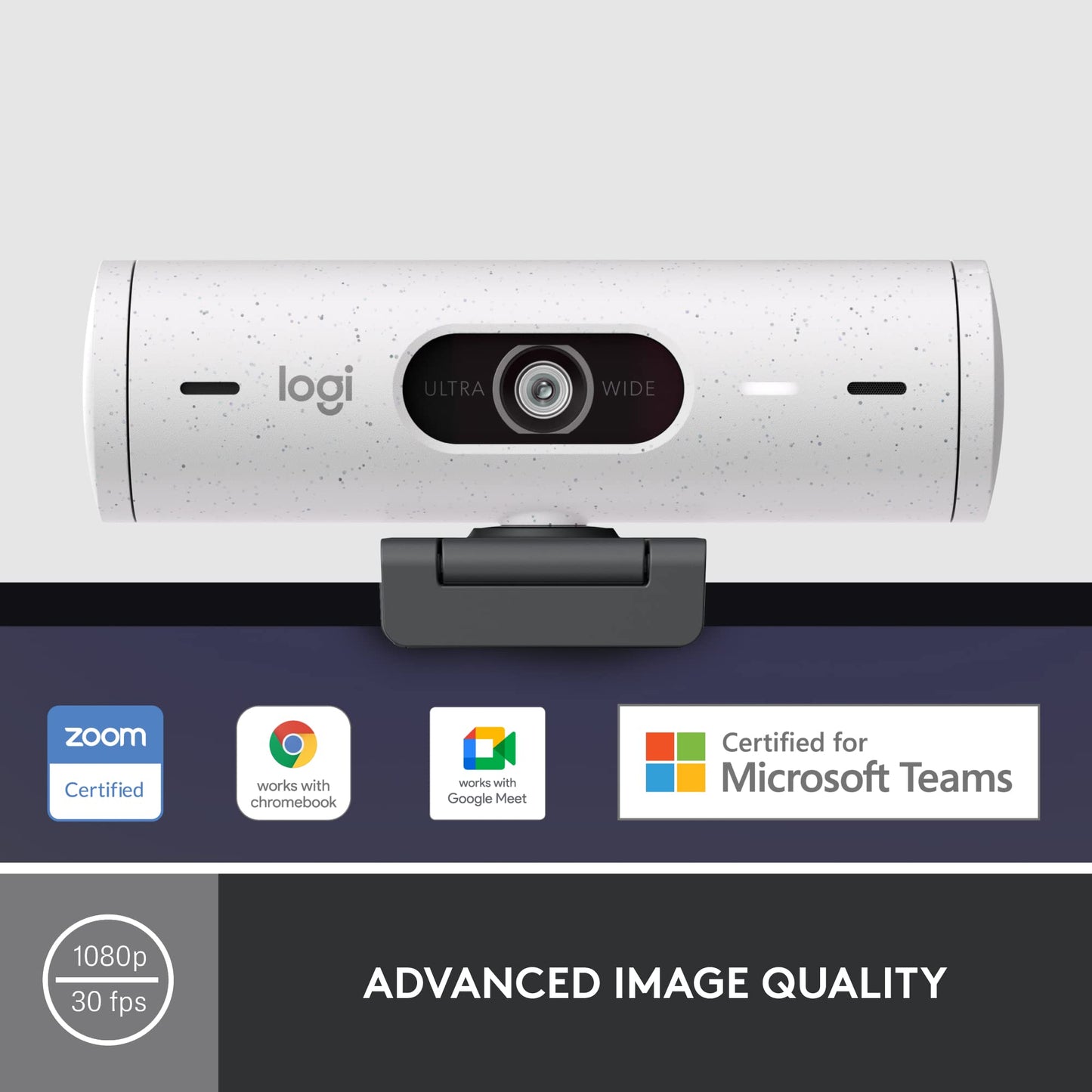 Logitech Brio 500 Full HD Webcam with Auto Light Correction,Show Mode, Dual