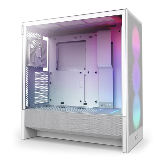 NZXT H Series H5 Flow 2024 RGB Edition ATX Mid Tower Chassis All White Color