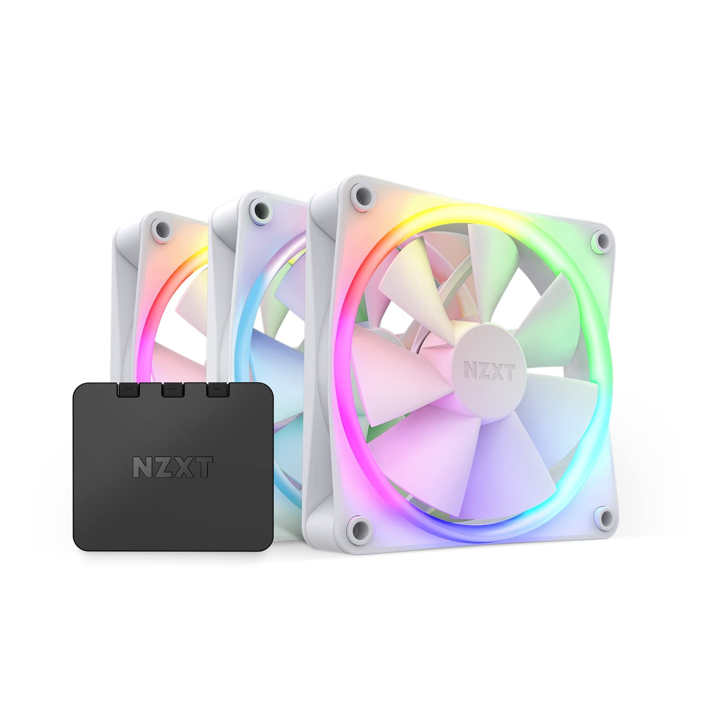 NZXT F120 RGB Fans - RF-R12TF-W1- Advanced RGB Lighting Customization - Whisper