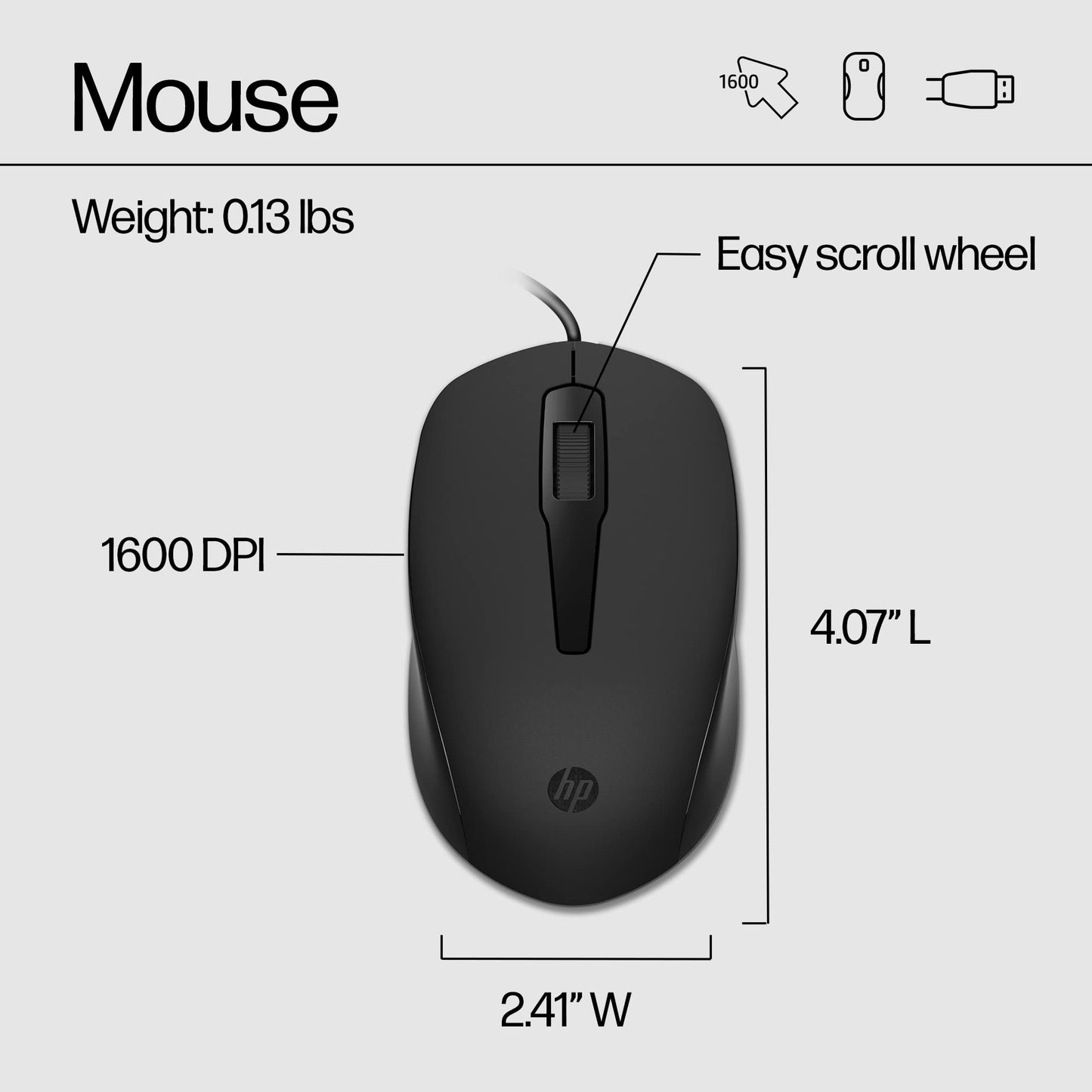 HP 150 Wired Mouse and Keyboard Combo 240J7AA