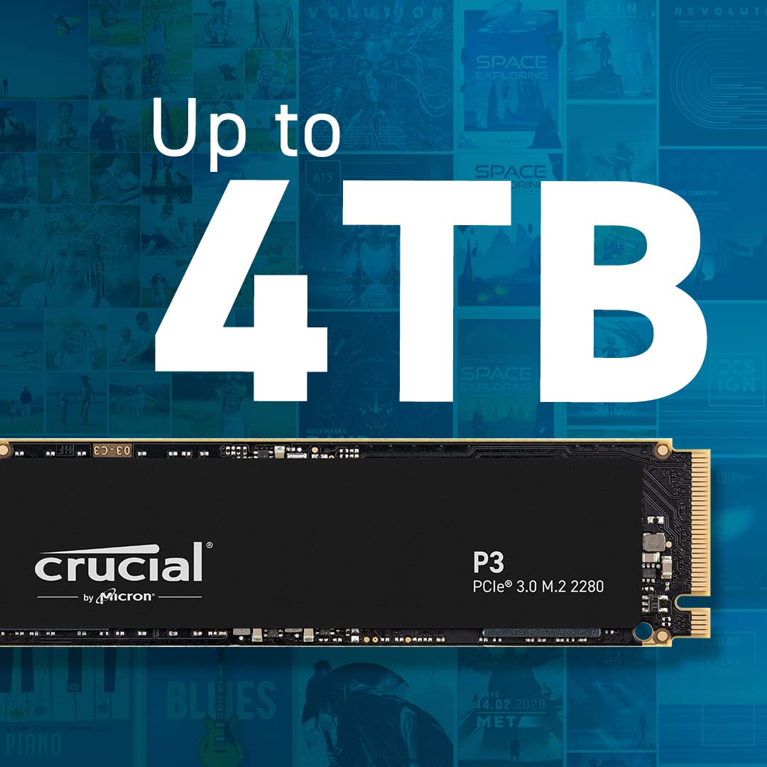 Crucial P3 1TB PCIe 3.0 3D NAND NVMe M.2 SSD, up to 3500MB/s - CT1000P3SSD8