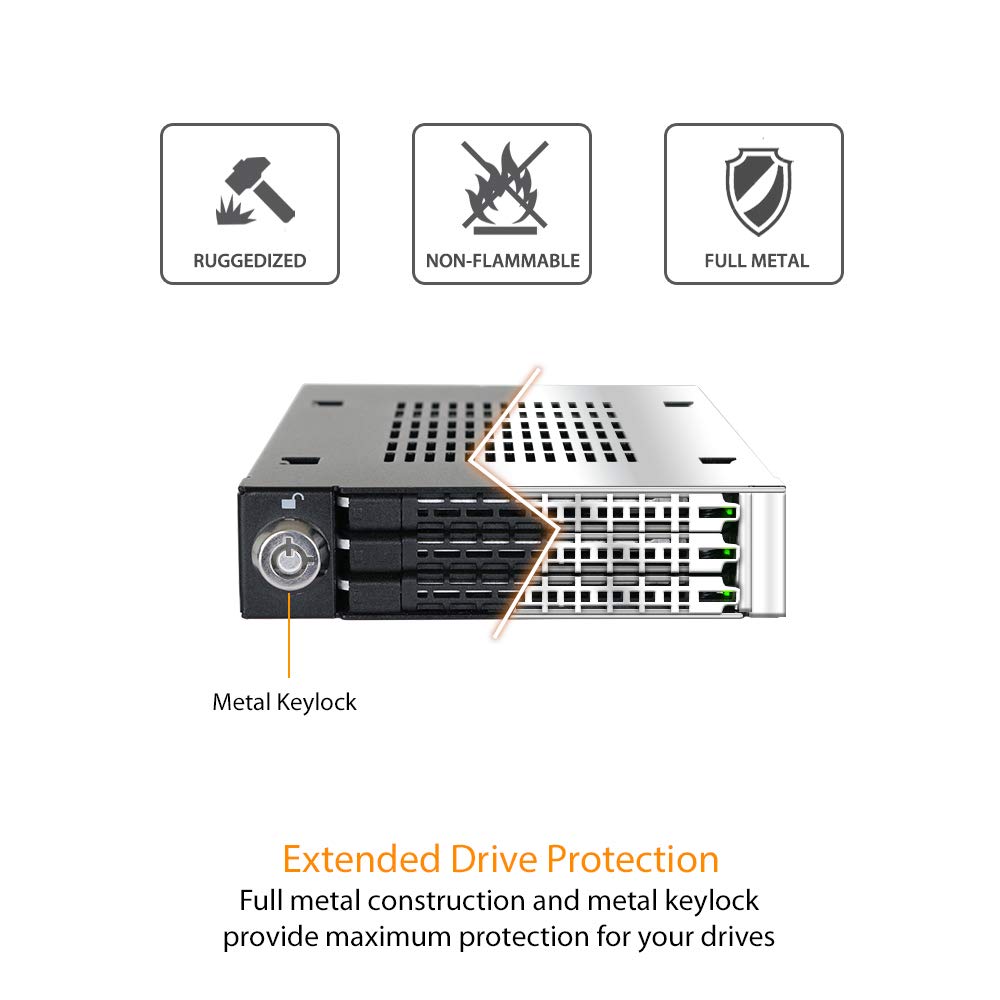 ICY DOCK MB993SK-B Triple Bay 2.5" SAS/SATA HDD & SSD Mobile Rack For 3.5" Front