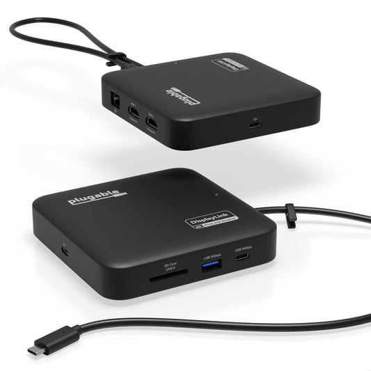 Plugable USB C Docking Station Dual Monitor - Dual HDMI Dock is Compatible with