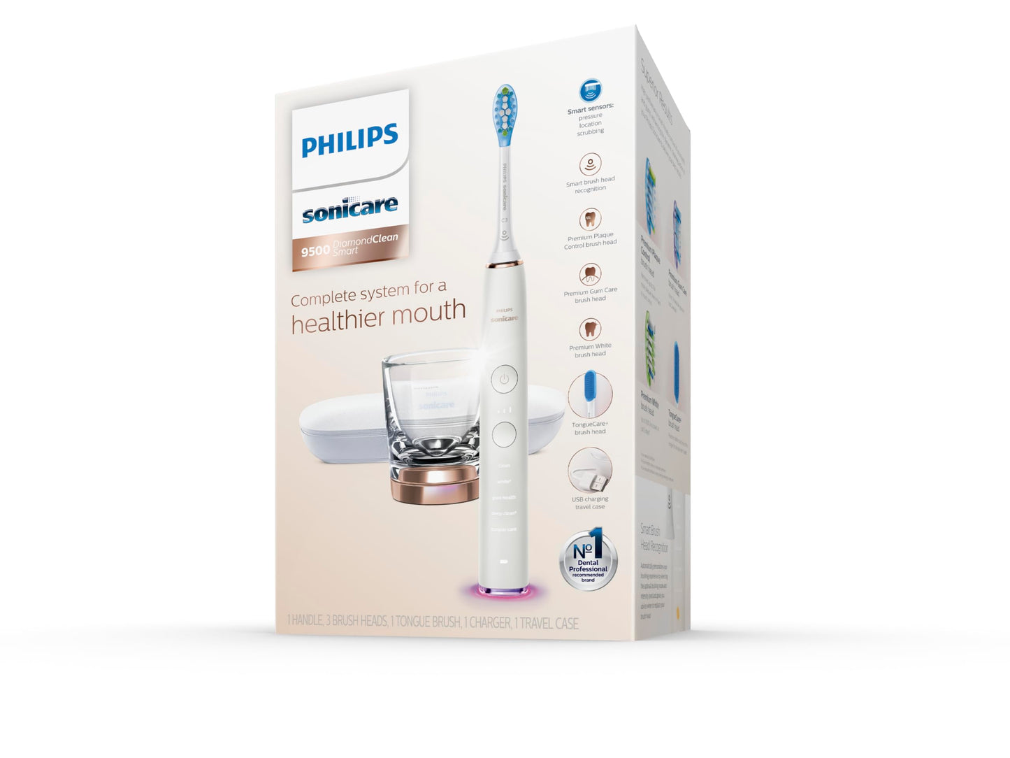 Philips Sonicare DiamondClean Smart 9500 Rechargeable Electric Power Toothbrush,