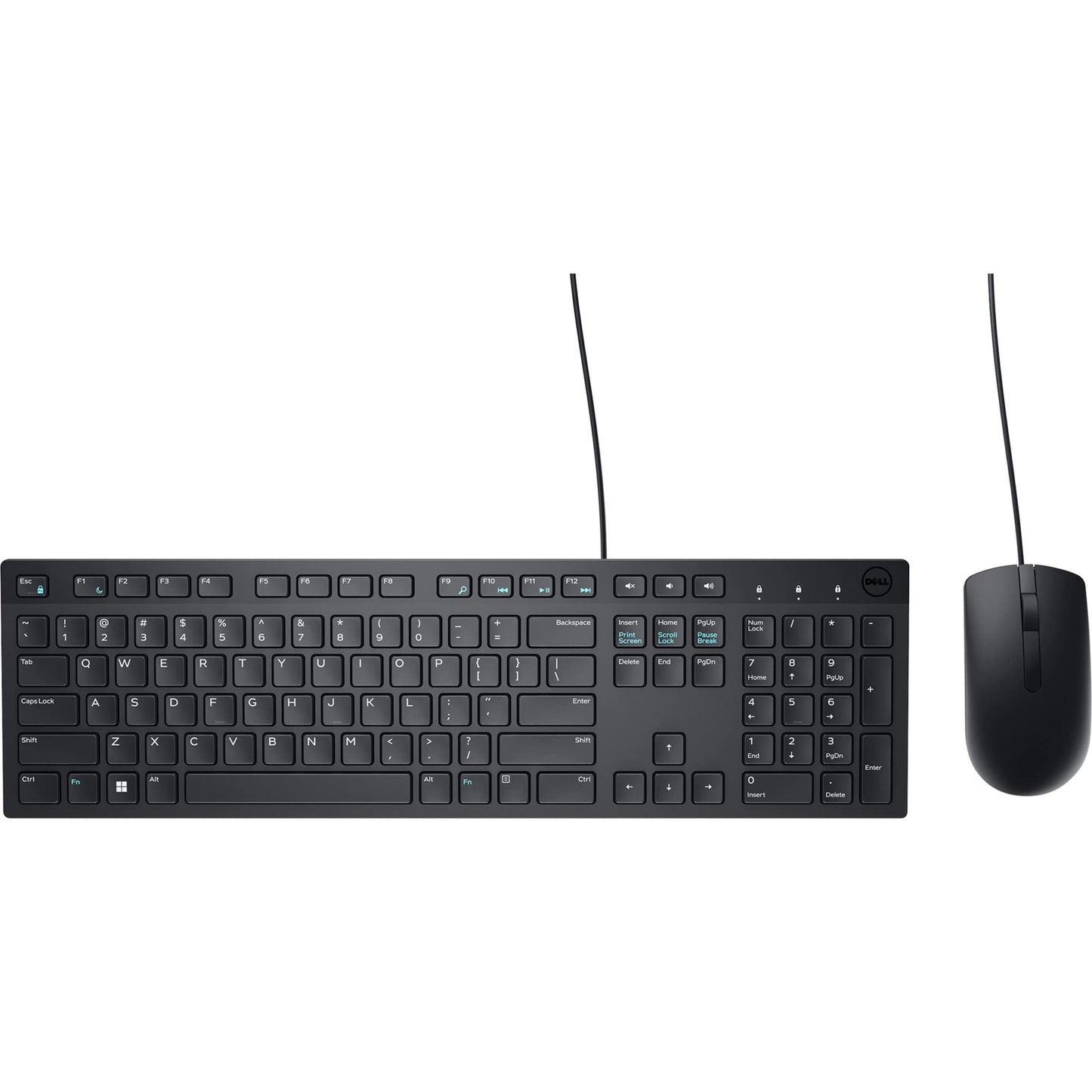 Dell Wired Keyboard and Mouse - KM300C - USB Keyboard - Black - USB Cable Mouse