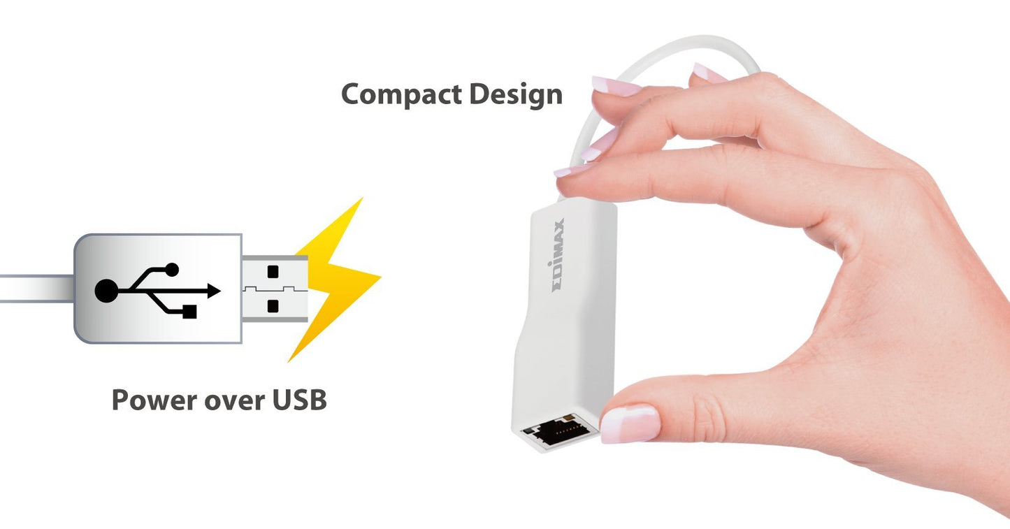 EDIMAX EU-4208 Fast Ethernet Adapter 10/100Mbps USB 2.0 1 x RJ45