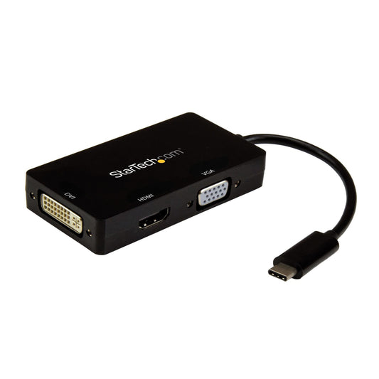 StarTech.com CDPVGDVHDBP USB-C Multiport Adapter - 3-in-1 USB C to HDMI, DVI or