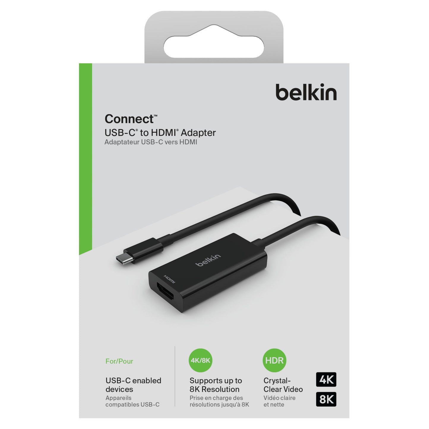 Belkin AVC013btBK 7.5" Black Connect USB-C to HDMI 2.1 Adapter (8K, 4K, HDR