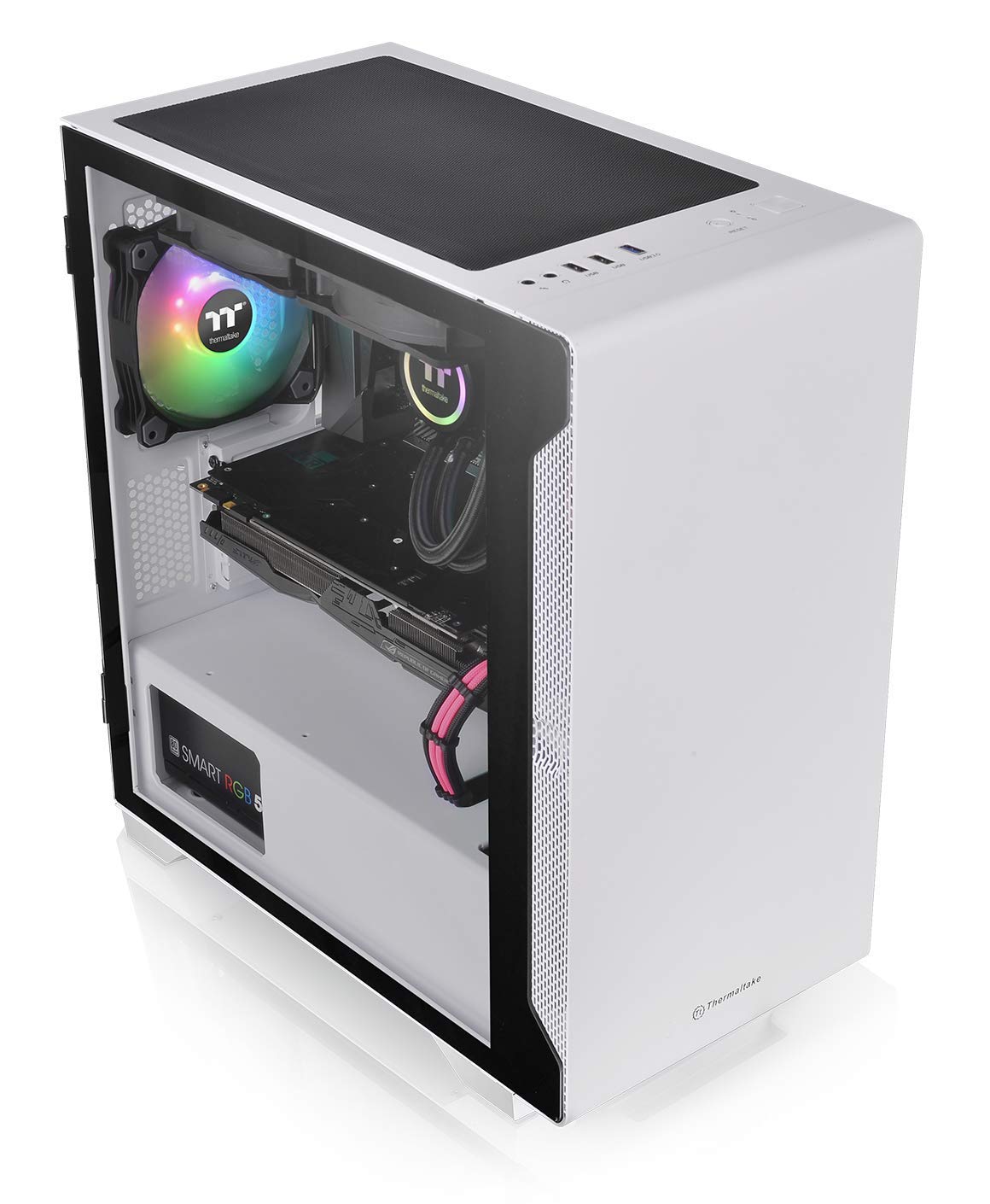 Thermaltake S100 Tempered Glass Snow Edition Micro-ATX Mini-Tower Computer Case