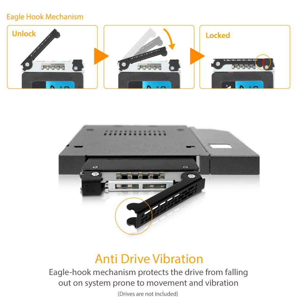 ICY DOCK 2.5" SATA/SAS HDD/SSD Hot Swap Mobile Rack for Slim ODD or Slim FDD