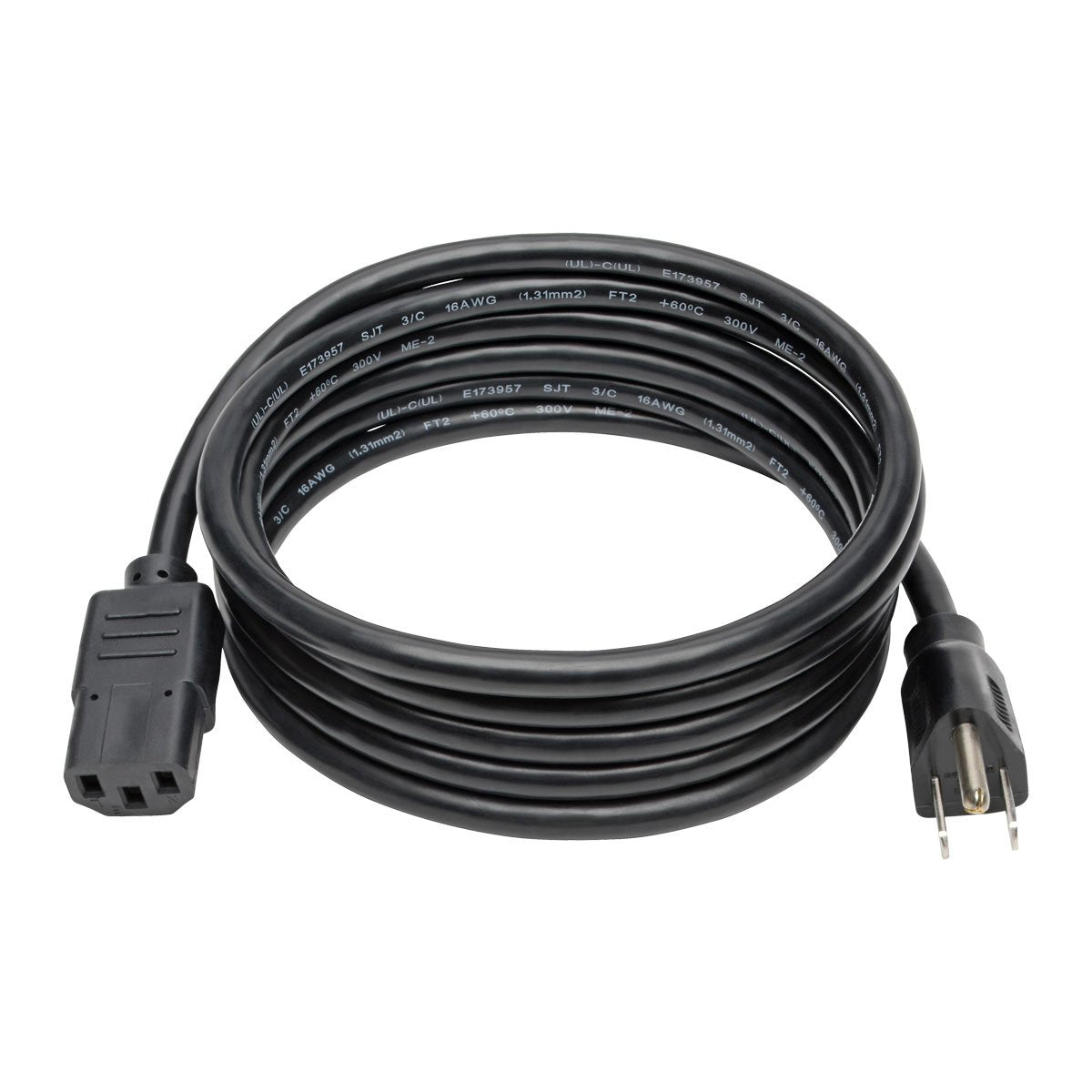 Tripp Lite Model P006-008-13A 8 ft. Black 16AWG, SJT, 13A, 125V NEMA 5-15P to