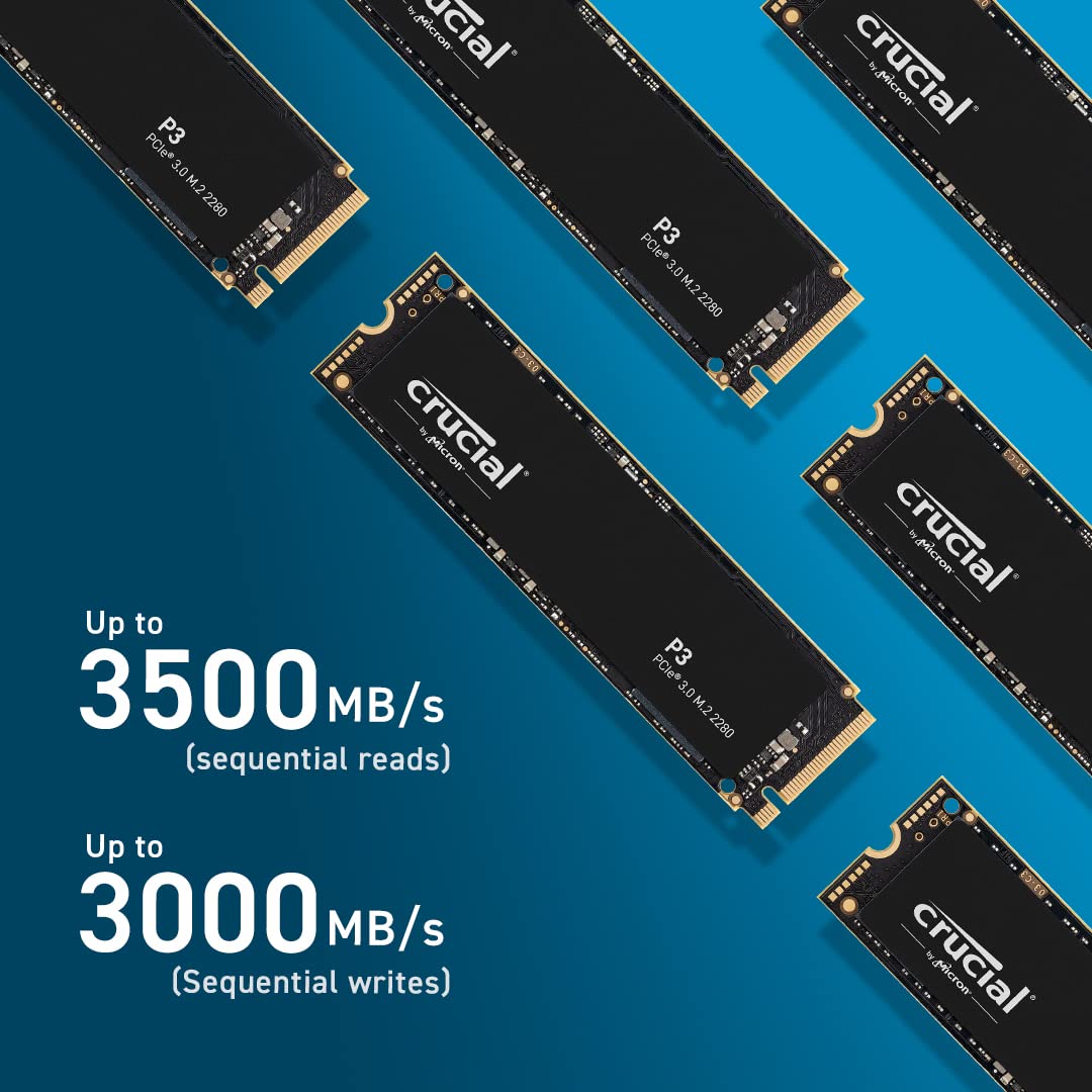 Crucial P3 1TB PCIe 3.0 3D NAND NVMe M.2 SSD, up to 3500MB/s - CT1000P3SSD8