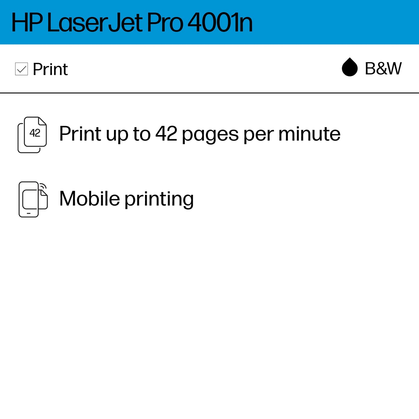 HP - LaserJet Pro 4001n Black-and-White Laser Printer with 3 months of Instant