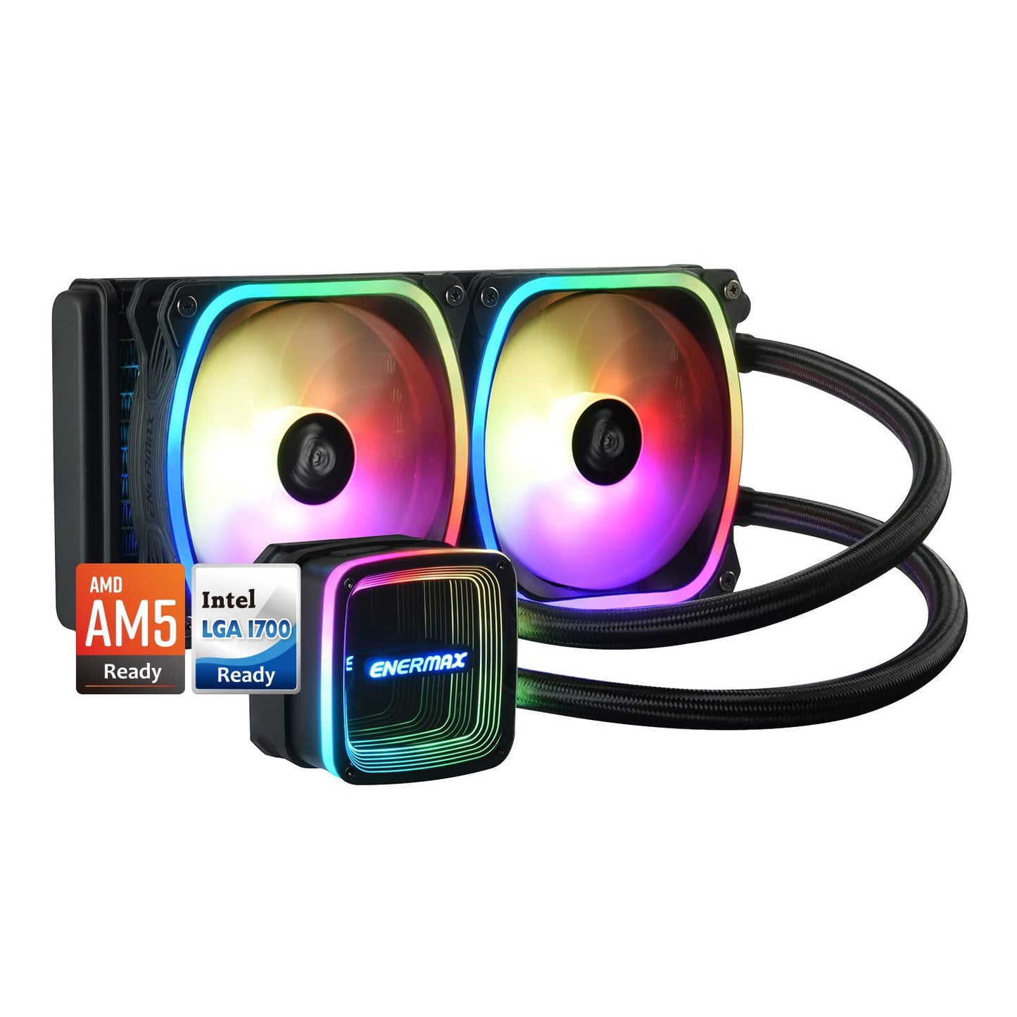 Enermax AQUAFUSION ADV 240 ARGB AIO CPU Liquid Cooler, Infinity Mirror RGB Pump,