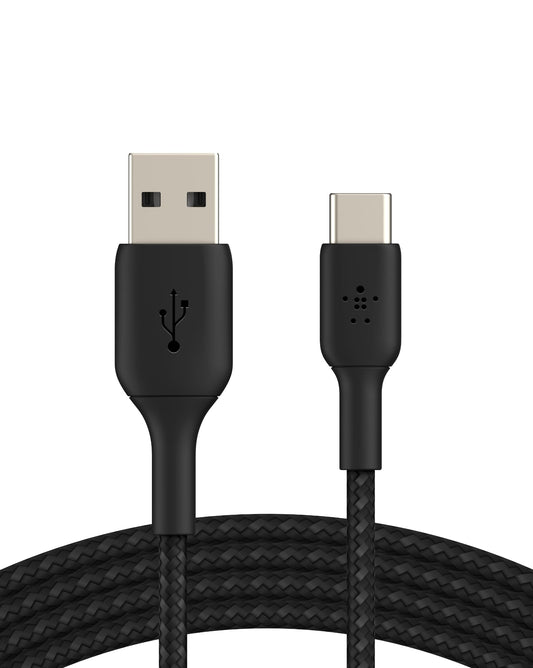 Belkin CAB002bt1MBK Black BOOST CHARGE Braided USB-C to USB-A Cable 3.28 ft. (1