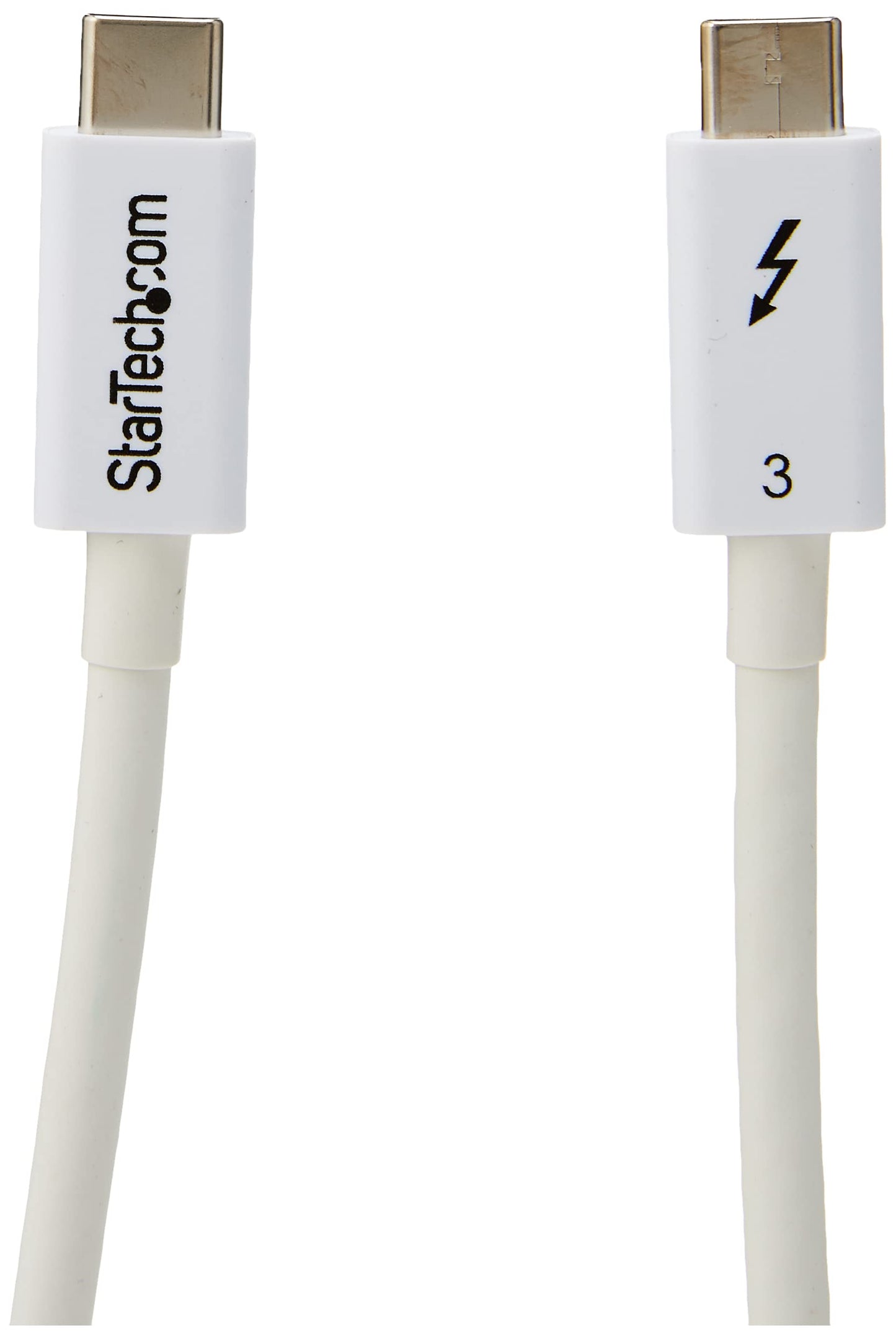 StarTech.com TBLT34MM50CW Thunderbolt 3 Cable – 1 ft /0.5m – White – 4K 60Hz –