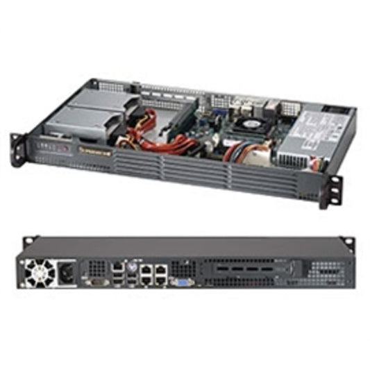 BLACK 1U MINI SC505 CHASSIS W/