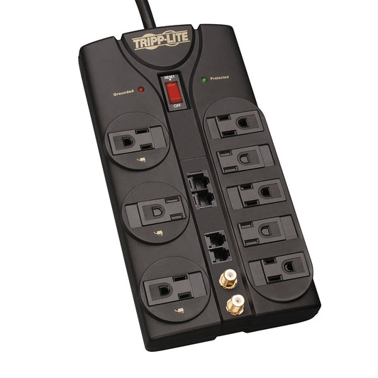 Tripp Lite Surge Protector Power Strip 120V 8 Outlet RJ11 RJ45 Coax 10' Crd 3240