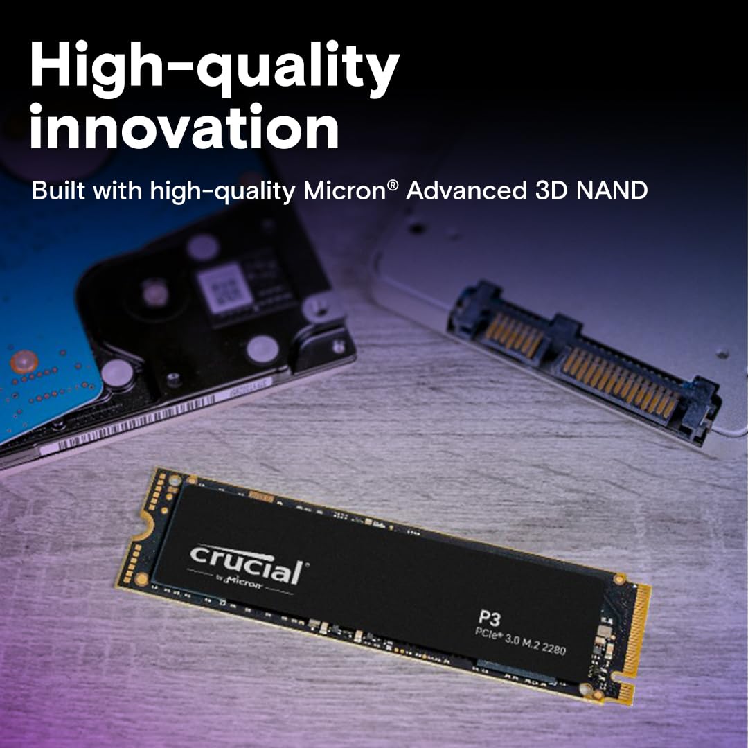 Crucial P3 2TB PCIe 3.0 3D NAND NVMe M.2 SSD, up to 3500MB/s - CT2000P3SSD8