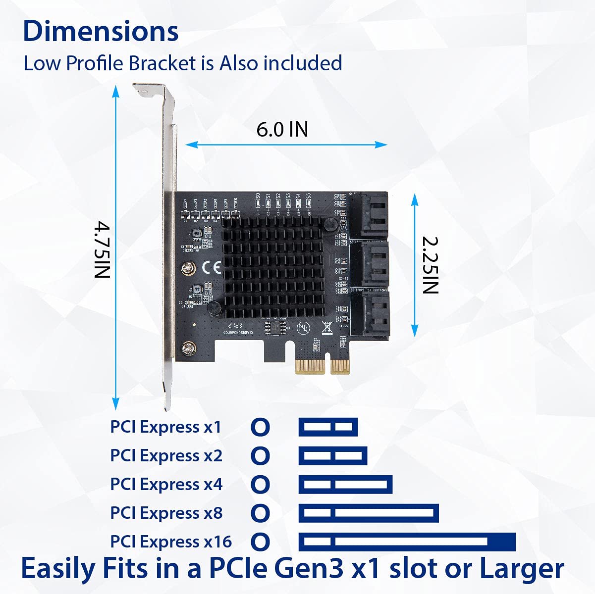 6 Port SATA III to PCIe 3.0 x1 NON-RAID Expansion Card