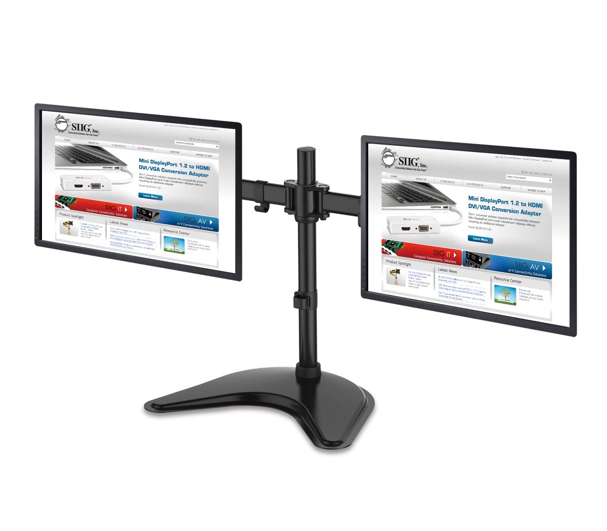 Siig Articulated Freestanding Dual Monitor Desk Stand - 13"-27