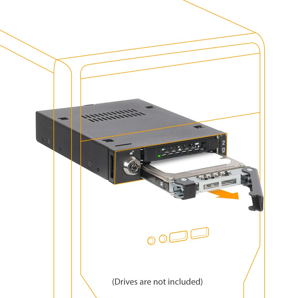 ICY DOCK Full Metal 2 Bay 2.5 SATA/SAS HDD & SSD Hot Swap Mobile Rack Enclosure