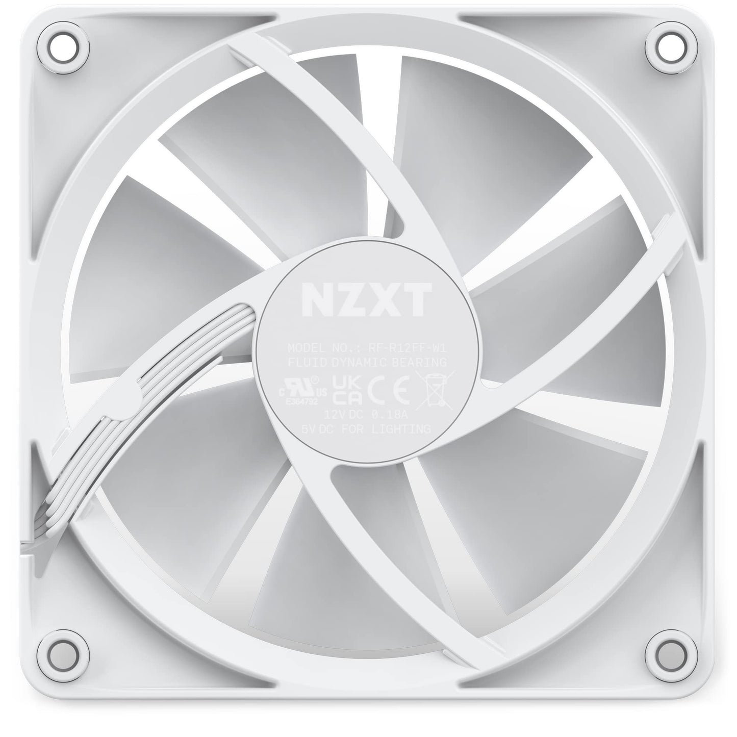 NZXT F120 RGB Fans - RF-R12TF-W1- Advanced RGB Lighting Customization - Whisper