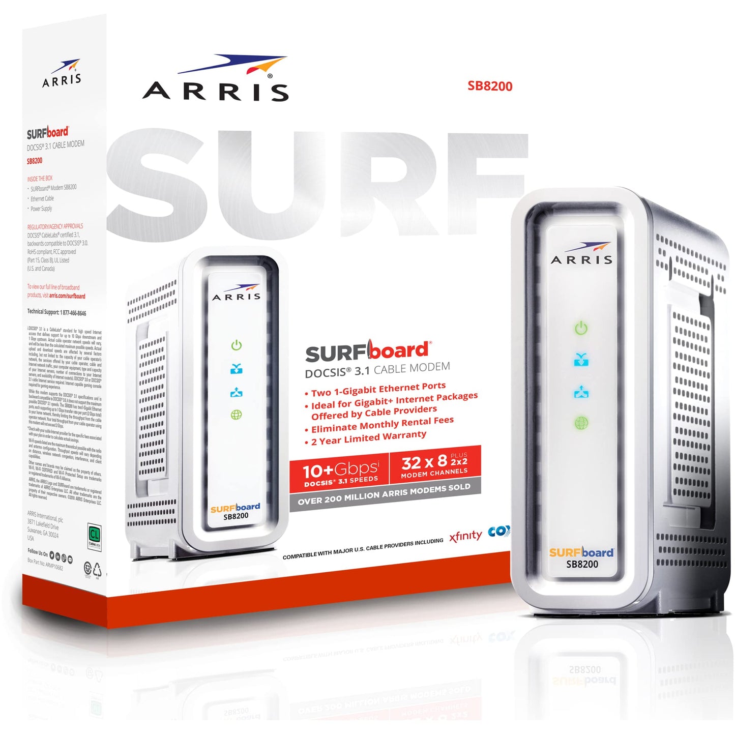 ARRIS SB8200 SURFboard DOCSIS 3.1 Cable Modem Ethernet Port DOCSIS 3.1