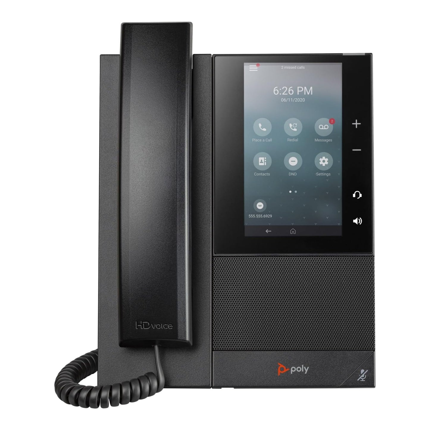 Poly CCX 505 IP Phone - Corded - Corded/Cordless - Wi-Fi - Desktop - Black