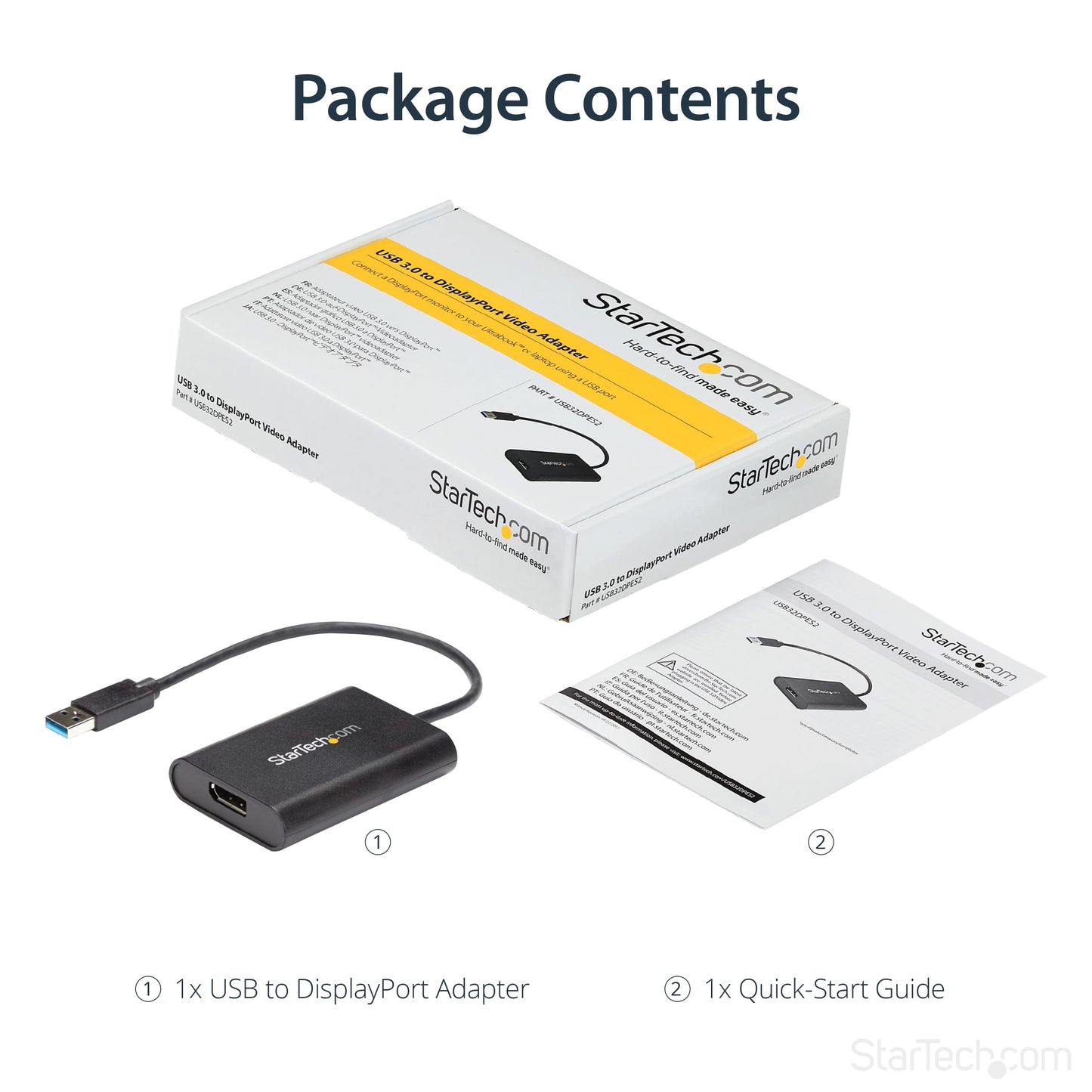 StarTech.com USB32DPES2 USB to DisplayPort Adapter - 4K 30Hz - USB 3.0 - USB