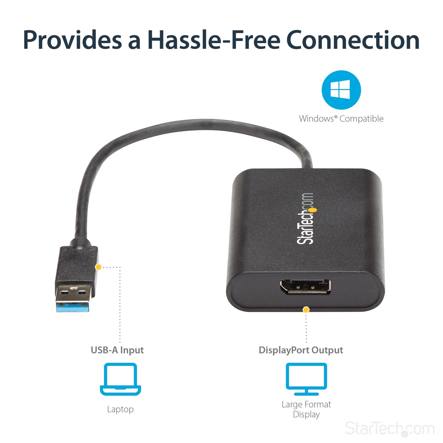 StarTech.com USB32DPES2 USB to DisplayPort Adapter - 4K 30Hz - USB 3.0 - USB