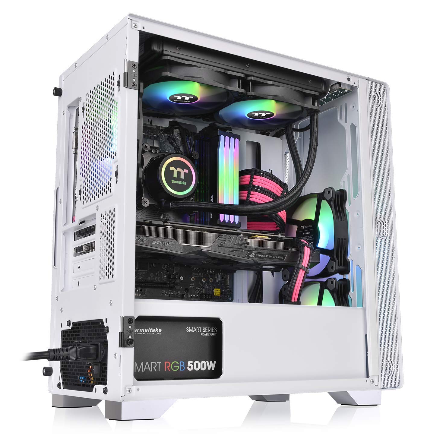 Thermaltake S100 Tempered Glass Snow Edition Micro-ATX Mini-Tower Computer Case