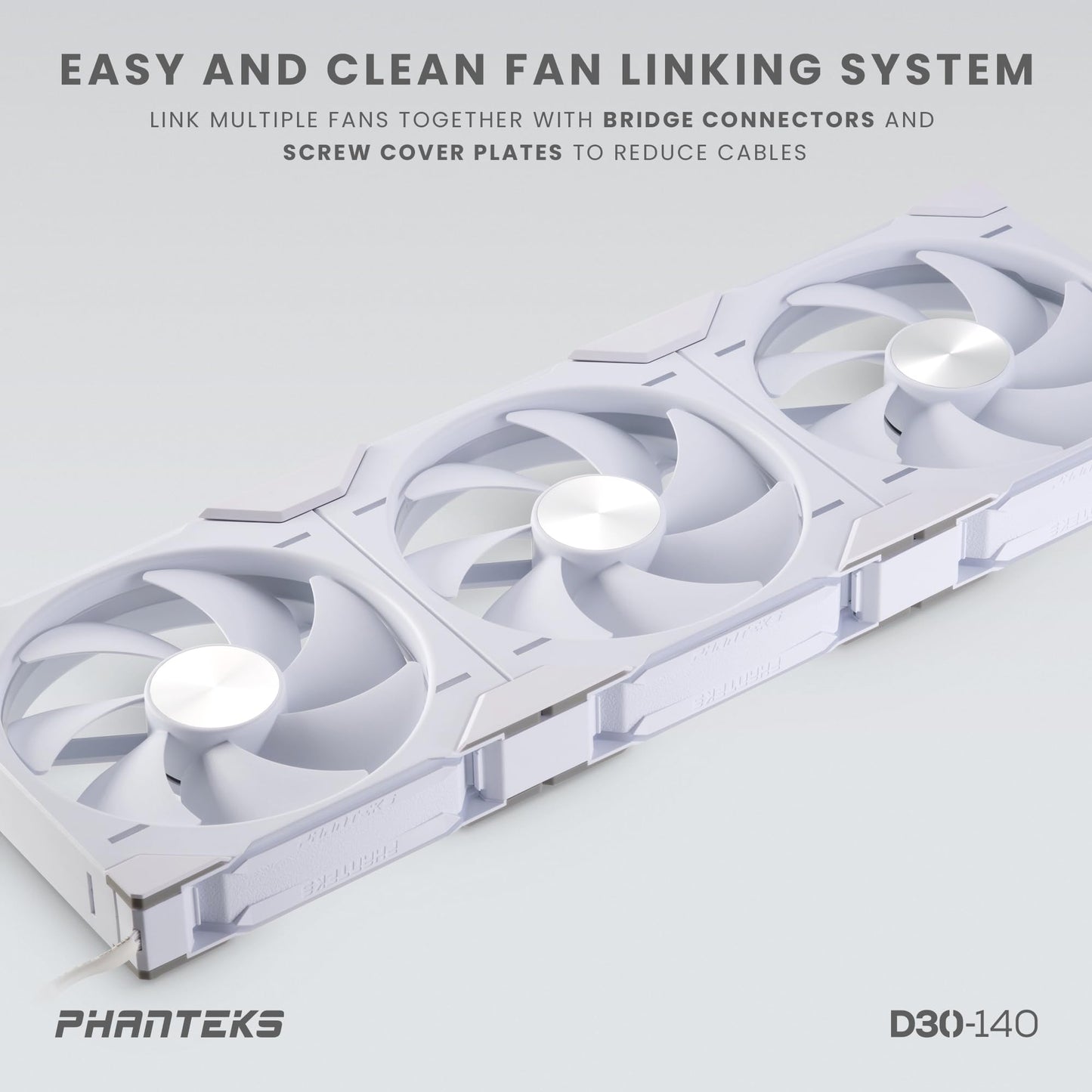 Phanteks D30-140 DRGB PWM FAN 3Pack, Premium D-RGB Performance Fans, ARGB/DRGB