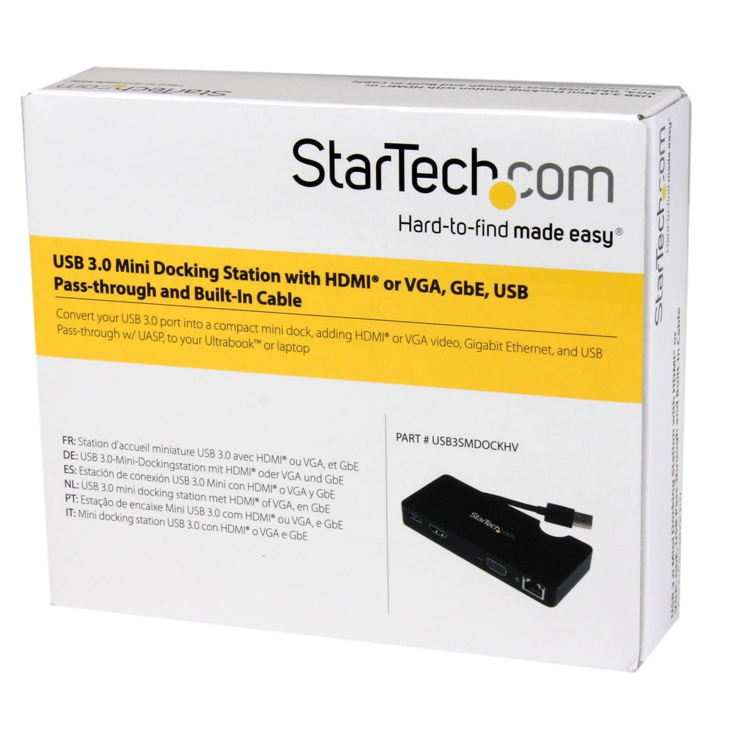 StarTech.com USB3SMDOCKHV Travel Docking Station for Laptops - HDMI or VGA - USB