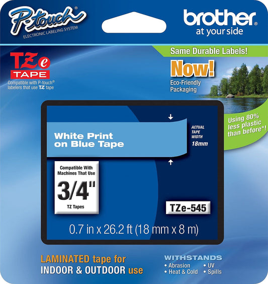 Brother P-Touch TZE-545 TZ Standard Adhesive Laminated Labeling Tape, 3/4w,