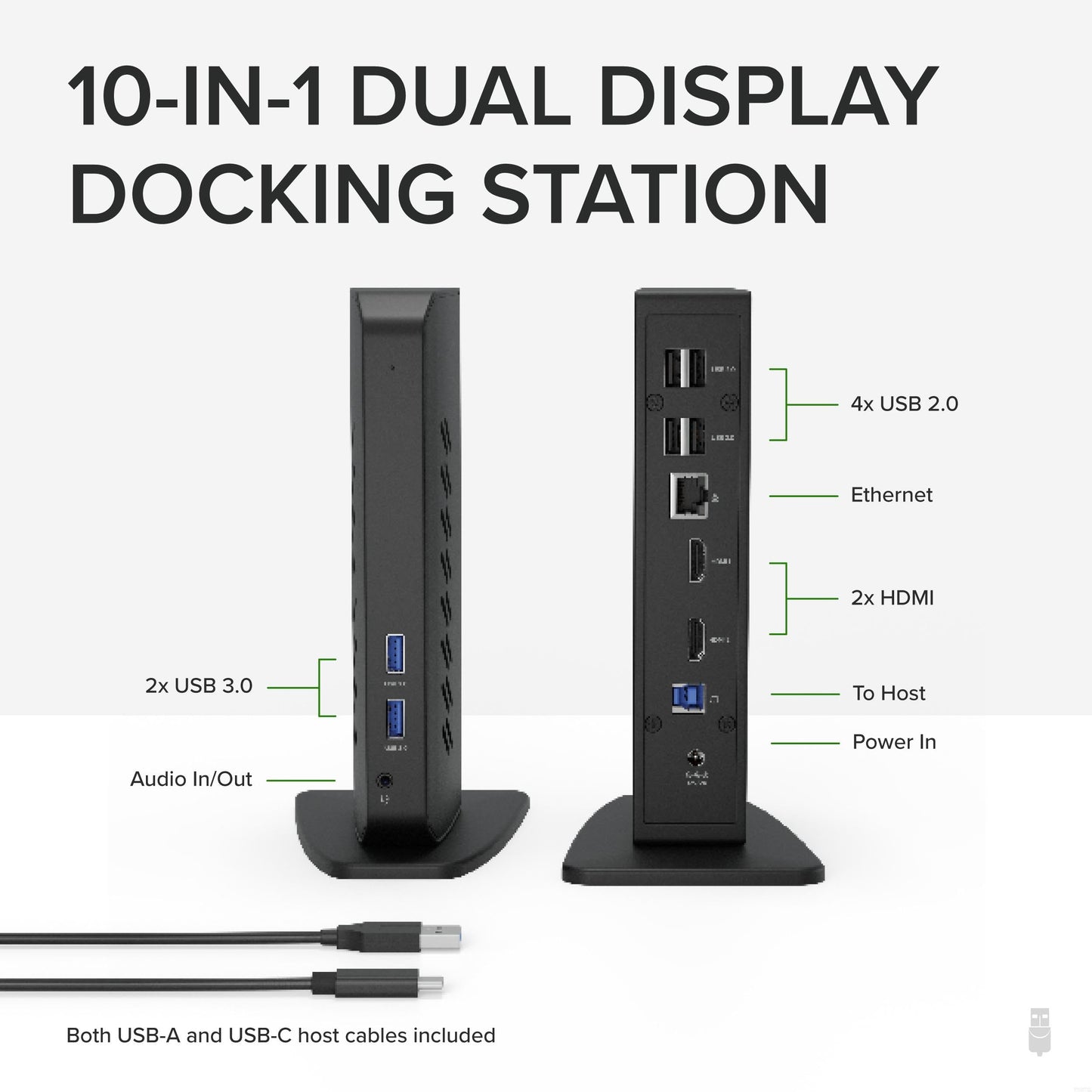 Plugable USB 3.0 and USB-C Universal Laptop Docking Station for Windows and Mac