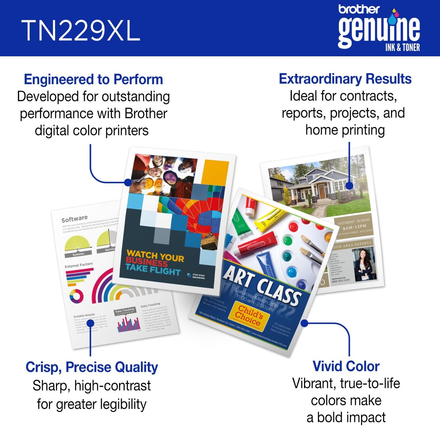 Brother Genuine TN229XLC High-yield Cyan Toner Cartridge