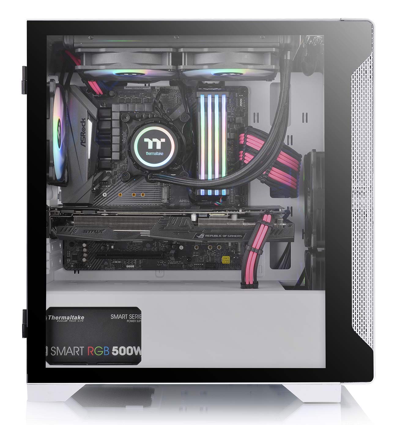 Thermaltake S100 Tempered Glass Snow Edition Micro-ATX Mini-Tower Computer Case