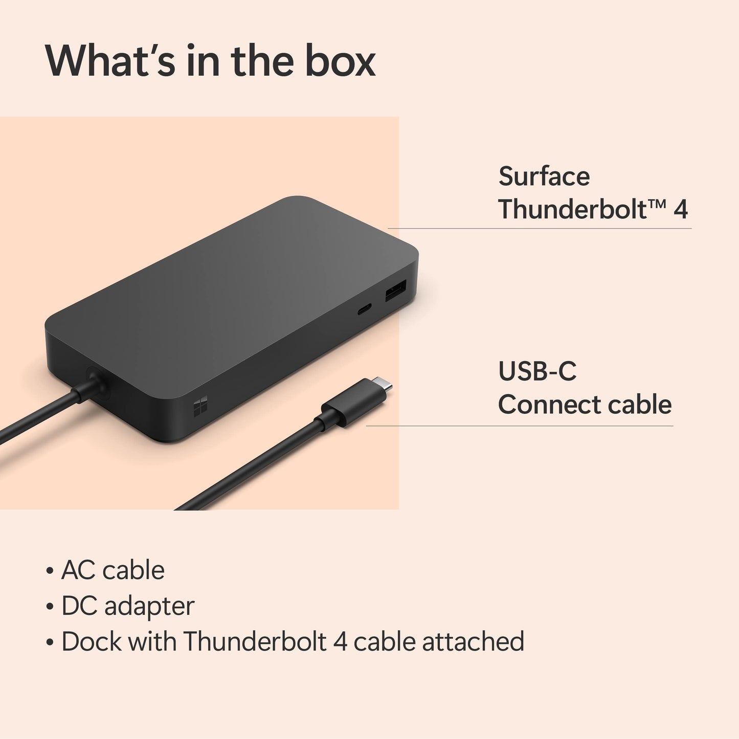 Microsoft Surface Thunderbolt 4 Docking Station - Black (T8H-00001)