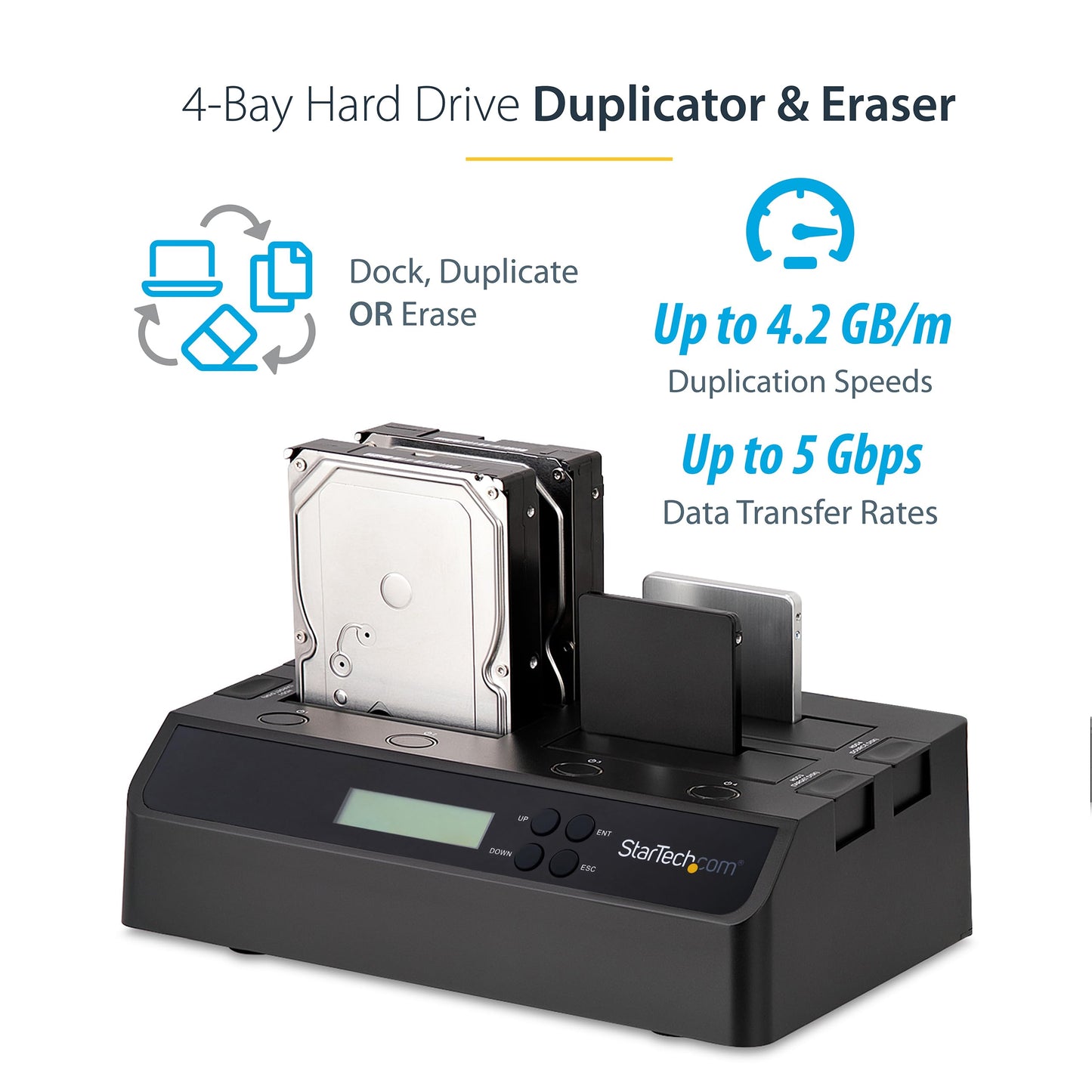 StarTech SATDOCK4U3RE 4 Bay USB 3.0 eSATA to SATA Standalone 1:3 HDD Hard Drive