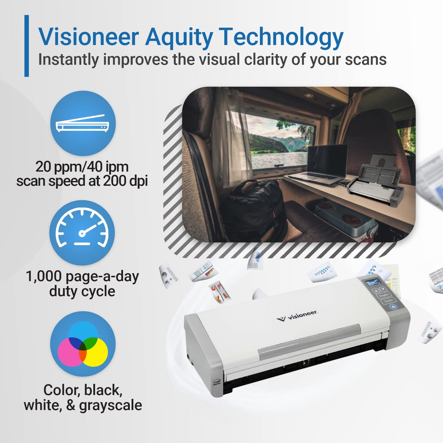 Visioneer Patriot P15 Portable Duplex Document Scanner