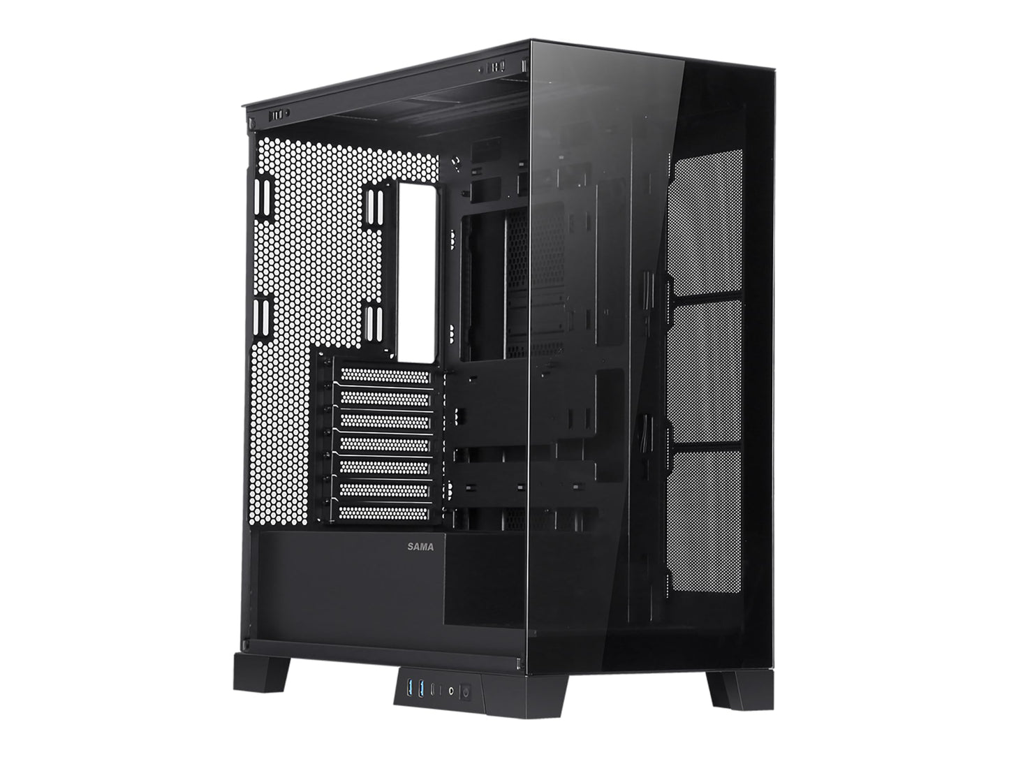 Sama Neview 2351 Black Dual USB3.0 and Type C Tempered Glass ATX Mid Tower