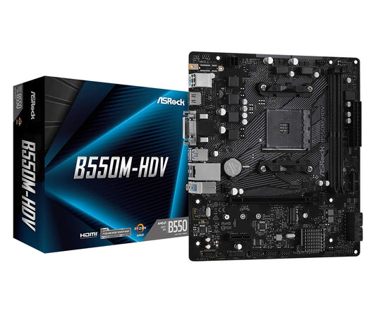 ASRock B550M-HDV AM4 AMD B550 SATA 6Gb/s Micro ATX AMD Motherboard