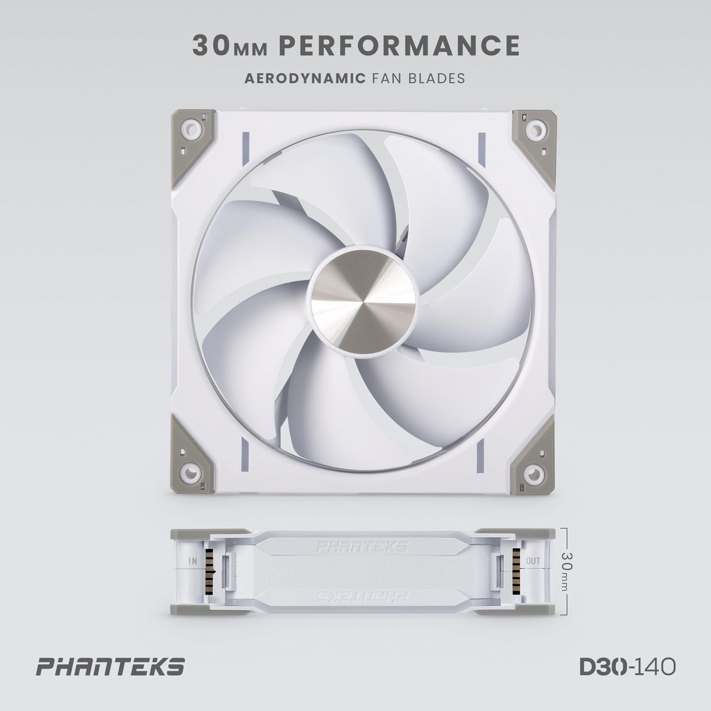 Phanteks D30-140 DRGB PWM FAN 3Pack, Premium D-RGB Performance Fans, ARGB/DRGB