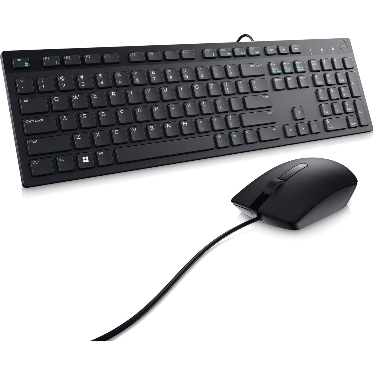 Dell Wired Keyboard and Mouse - KM300C - USB Keyboard - Black - USB Cable Mouse